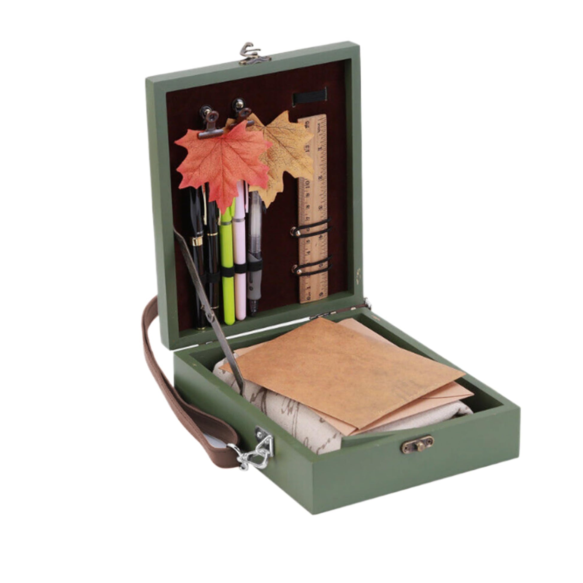 Art Easel Messenger Wood Box: Portable Travel Wooden Storage Box, Tabletop Painting Easel Art Case Bag for Painting, Drawing & Art Supplies, - WoodArtSupply