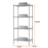 SINGAYE 4 Tier Shelf Adjustable Storage Shelf Wire Shelving,350LBS Load Capacity,Metal Storage Rack for Kitchen Office Home Storage Pantry SINGAYE