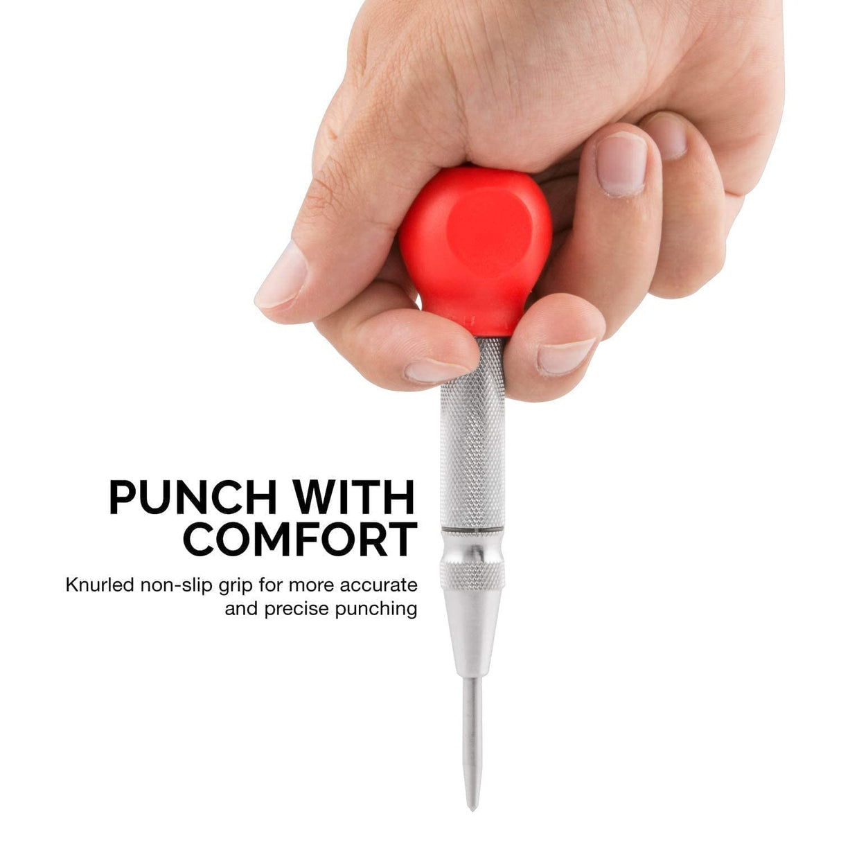 NEIKO 02638A 5-Inch Automatic Center Punch for Metal, Adjustable Impact Spring Loaded Center Punch Tool, Spring Punch, Center Punch Spring Loaded, Neiko