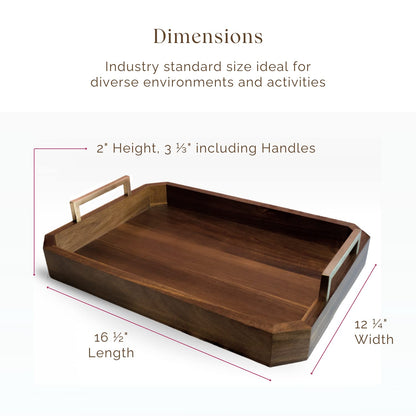 Fine Nest Home Decorative Acacia Wood Ottoman Tray - Coffee Table Tray - Breakfast, Party, Drinks, Snack, Liquor Serving Platter - Farmhouse to