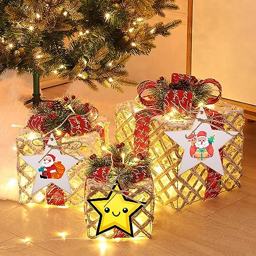 50pcs Wooden Ornaments Unfinished with Hole Wooden DIY Christmas Ornaments Hanging Decorations DIY Crafts Holiday Supplies (Wooden Star Cutouts)