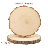 4 PCS 8-9 Inch Natural Wood Slices, Unfinished Paulownia Wood Circles with Barks for Coasters, DIY Crafts, Christmas Rustic Wedding Ornaments and GNIEMCKIN