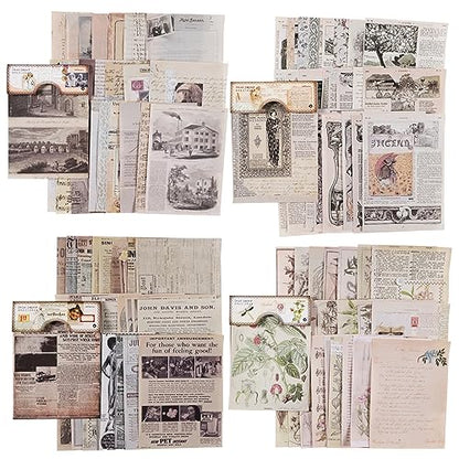 192 Sheets of Vintage Scrapbook Paper, Journaling Scrapbooking Supplies Craft Room Decor Decoupage Papers Kit Ephemera for Journal Aesthetic Card - WoodArtSupply