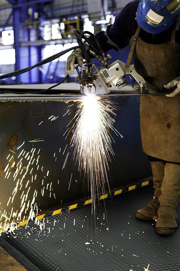 American Floor Mats Hog Heaven Premium 7/8" Black & Yellow Border 3' x 5' Nitrile Backed Anti-Fatigue Comfort Mat American Floor Mats