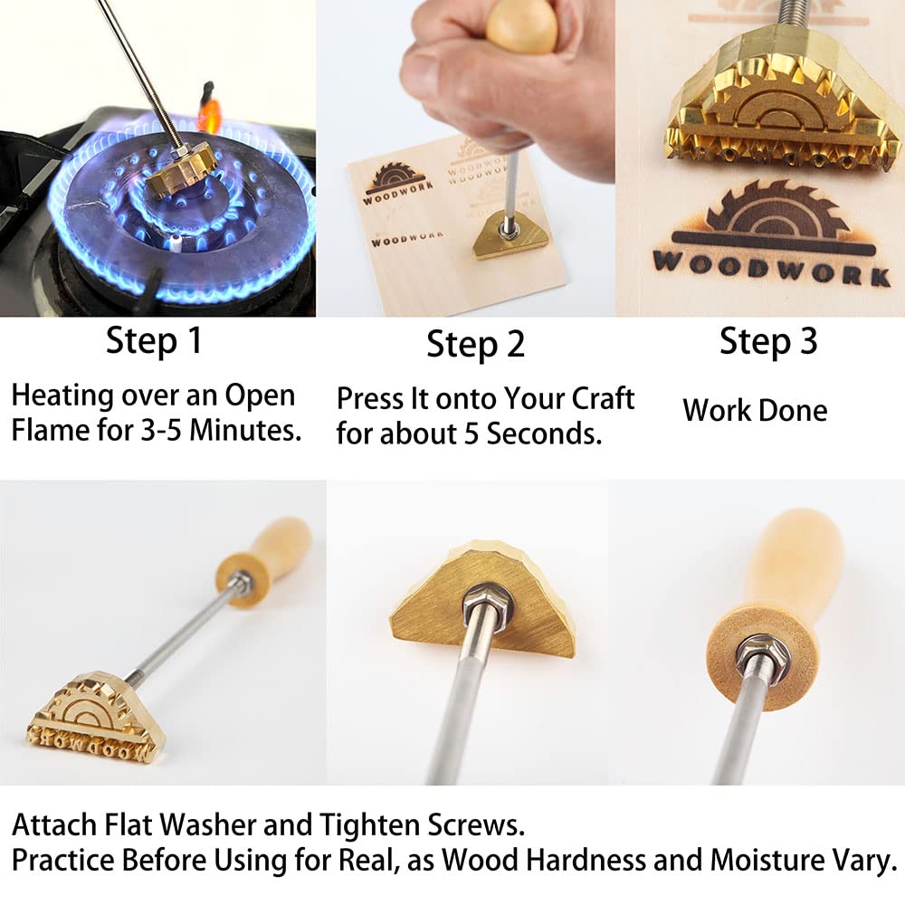 Customisable PrudoPex Metal Branding Iron for Personalised Stamps on Wood, Leather, and More PrudoPex