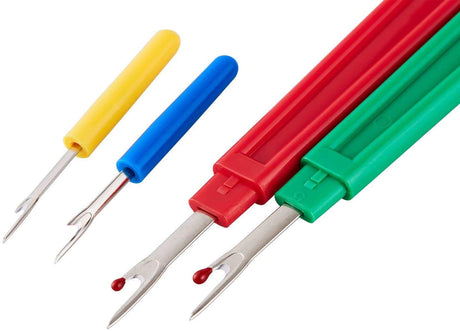 Seam Ripper and Thread Remover Kit,2 Big and 2 Small Sewing Stitch Thread Unpicker and 1 Sewing Trimming Scissor Nipper Tool for Thread CampTek