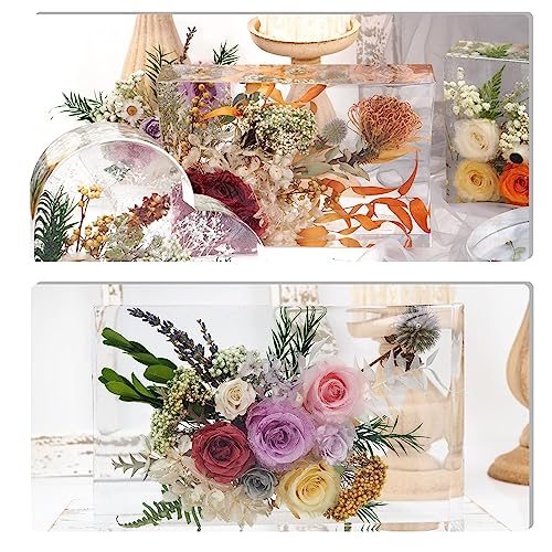 Large Resin Molds,Rectangle Silicone Molds for Resin Casting,Epoxy Resin Casting Mold for Flower Preservation，DIY Home Decor Wedding Gift,Bookends YUUIKLLE