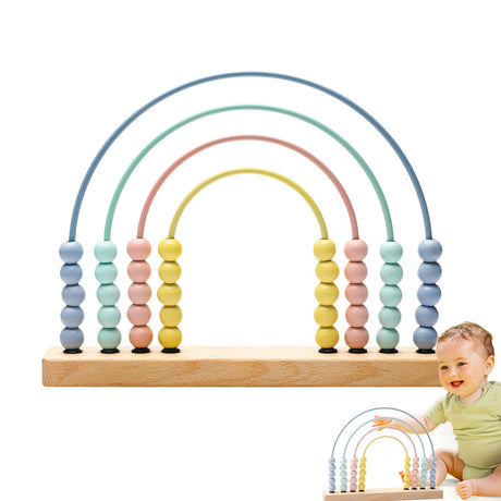 ibwaae Wooden Rainbow Abacus Beads Counting Toys Kids Early Math Skills Montessori Educational Learning Games for Toddler ibwaae