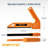 POWERTEC 71551 Safety Kit - Featherboard, Push Block and Push Stick, 3PK POWERTEC