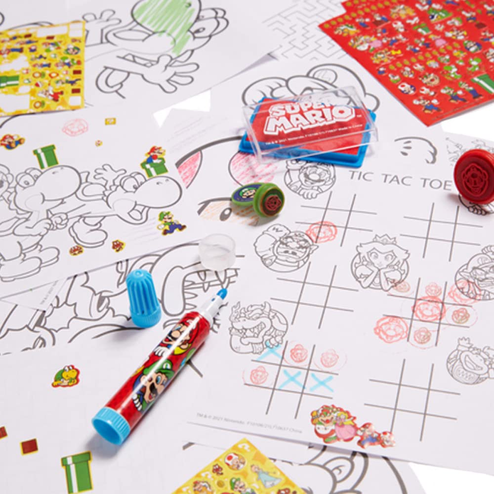 Innovative Designs Mario Brothers Super Mario Deluxe Activity Set with Carrying Tin, Coloring Sheets, Tattoos, Stickers, & Art Supplies Innovative Designs