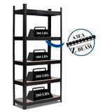 Karl home Garage Shelving Heavy-Duty, 5-Tiers Wide Size Adjustable Metal Shelving Unit Utility Rack Organization for Garage Pantry Basement, Karl home