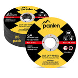 Panlen 25 PCS 3" x3/64x3/8 Cut Off Wheels for Metal, Thin Cutting Discs,Fits Any Angle Grinder or Power Air Tool panlen