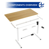 SANODESK Electric Standing Desk 48 x 24 Inches, Height Adjustable Stand Up Desk w/2-Button Controller, Ergonomic Computer Desk for Home Office, White SANODESK