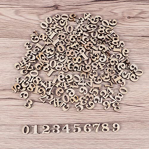 MILISTEN 100pcs Unfinished Wood for Painting Wooden Numbers for Crafts Mini Wooden Number Wood Craft Discs Natural Christmas Stickers Christmas