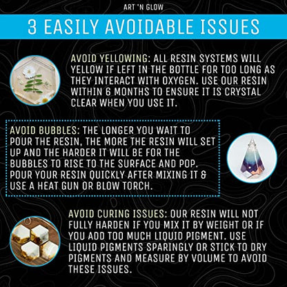 Art ‘N Glow Epoxy Resin for Clear Casting and Coating - 1 Gallon Kit - Perfect for Molds, Crafts, Tumblers, Jewelry, Wood - Food Safe, Non Yellowing, - WoodArtSupply