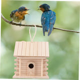 BESPORTBLE 2pcs Hanging Wooden Bird's Nest Wood Decor Wooden Decor Bird Feeders for Outdoors Parakeet Wooden Bird Nest Wood Trim Natural Bird Hut BESPORTBLE