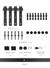 S&Z TOPHAND 24 in. x 84 in. Double Unfinished British Brace Knotty Barn Door with 8FT Sliding Door Hardware Kit/Solid Wood/Sliding Door/Double S&Z TOPHAND