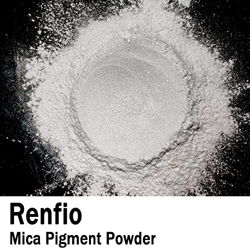 Renfio 100g Mica Powder Pigment Natural Fine Powdered Pigments Pearl Shimmer Epoxy Resin Dye for Painting Soap Making Slime Bath Bombs - Diamond - WoodArtSupply