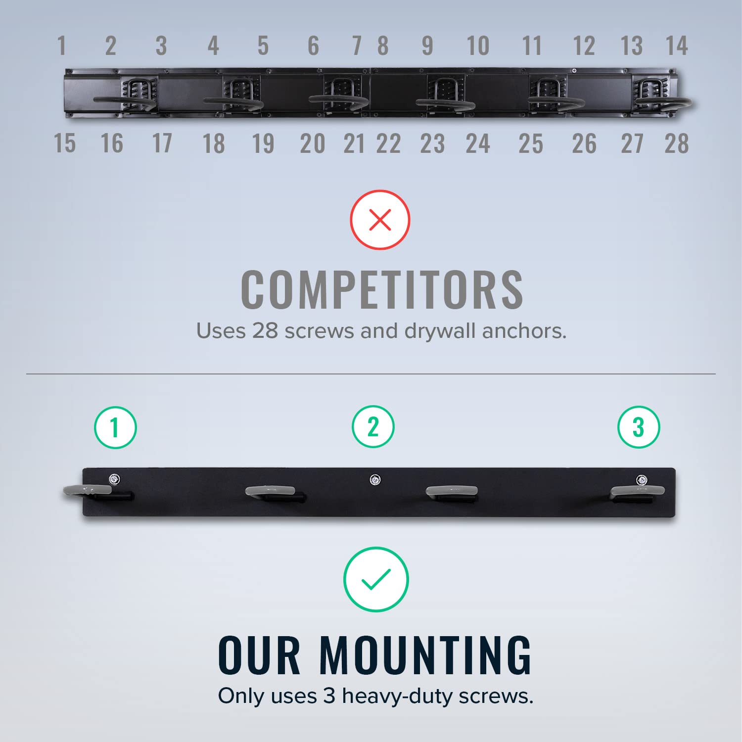 StoreYourBoard BLAT 8 Bike Wall Storage Rack, 2 Pack Bike Rack for Garage, Heavy Duty Powder Coated Industrial Steel, Wall Mounted Rack for Multiple StoreYourBoard