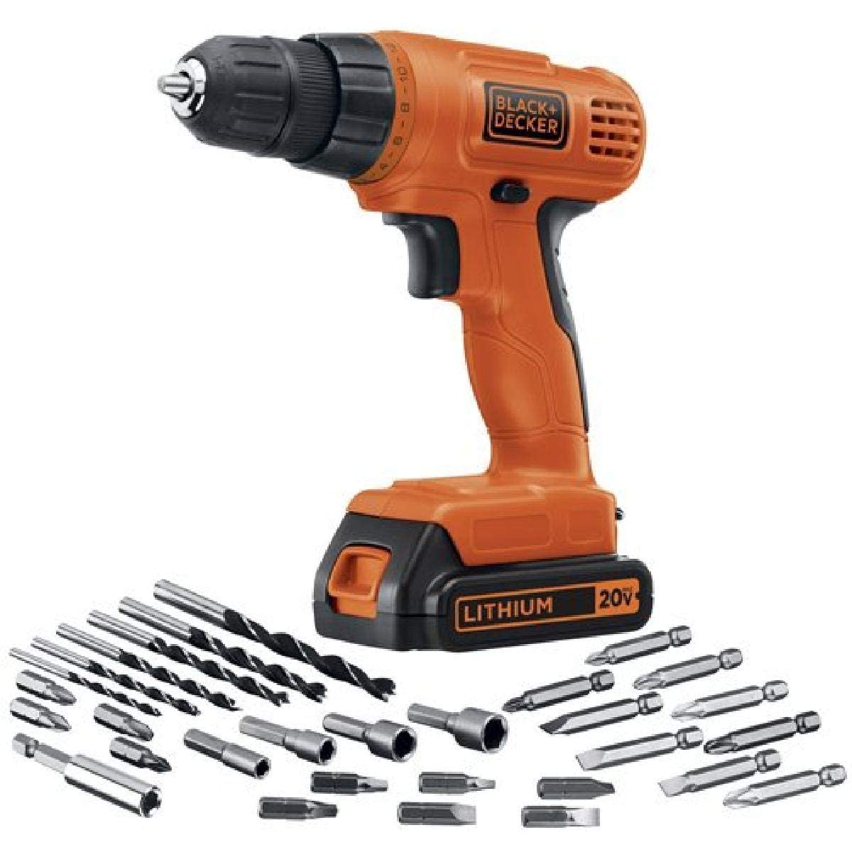 BLACK+DECKER 20V MAX* POWERECONNECT Cordless Drill/Driver + 30 pc. Kit (LD120VA) - WoodArtSupply