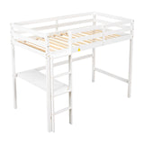 Bellemave Twin Loft Bed with Desk - Stylish Wooden Frame in White for Kids Bellemave