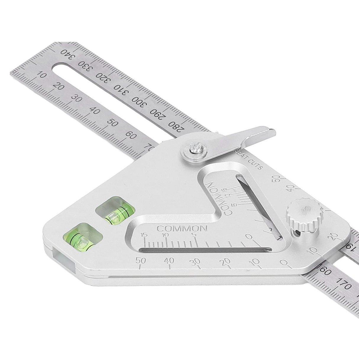 Combination Square with Bubble Level Silver Flexible Woodworking Triangle Ruler Carpentry Tools FTVOGUE