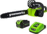Greenworks 40V 16" Brushless Cordless Chainsaw (Great For Tree Felling, Limbing, Pruning, and Firewood / 75+ Compatible Tools), 4.0Ah Battery and Greenworks