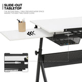 MoNiBloom Art Deco Drafting Table, Height-Adjustable, Tiltable Tabletop, Stool for Reading Writing Painting, Homeschooling Desk for Children with 2 MoNiBloom