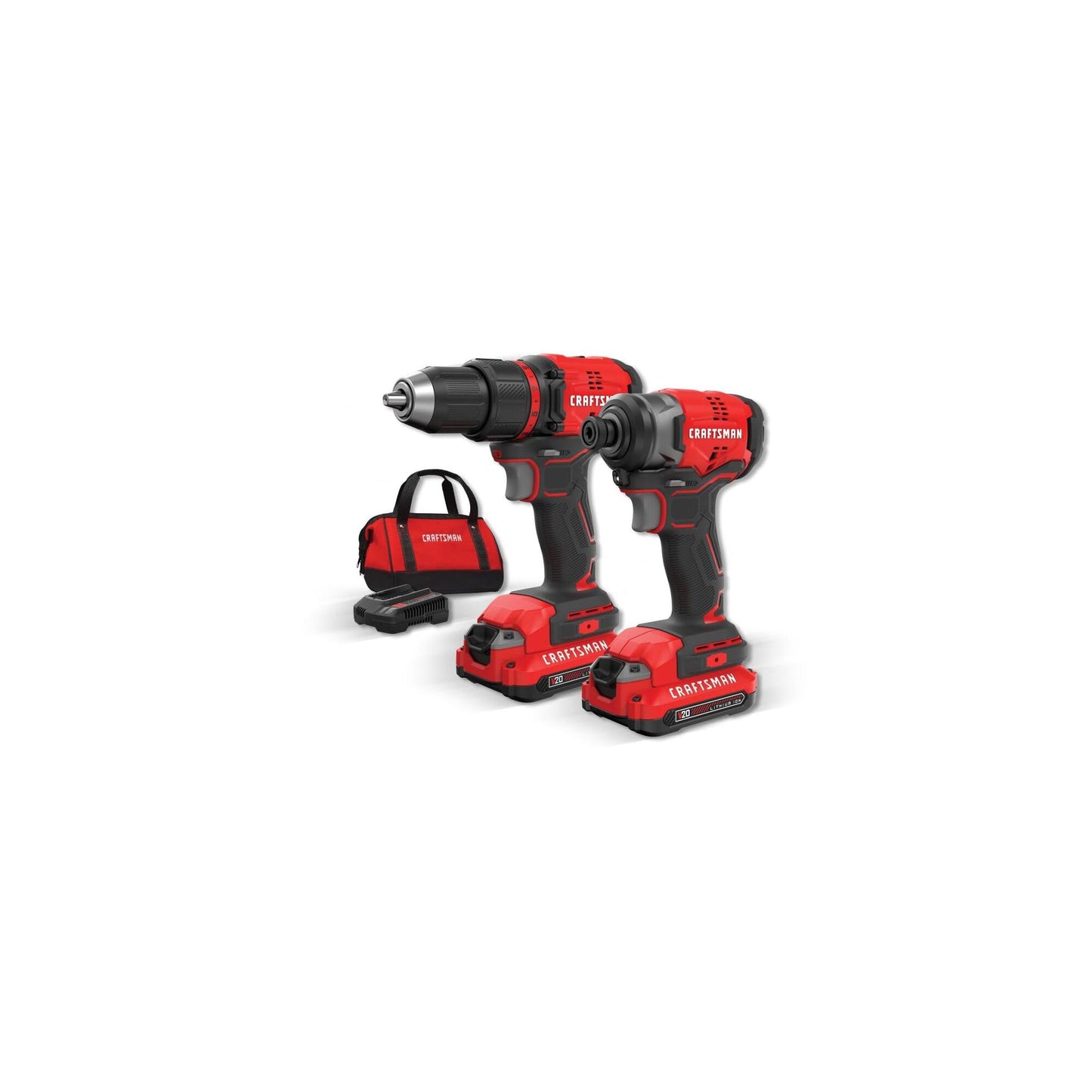 CRAFTSMAN V20* Cordless Brushless Compact 2 Tool Combo Kit (2 Batteries) (CMCK210C2) - WoodArtSupply