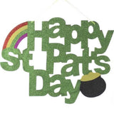 Factory Direct Craft Green Glittery Happy St Pat's Day Sign for Decorating, Parties, and Crafting 18-1/4"W x 14-1/2"H Factory Direct Craft