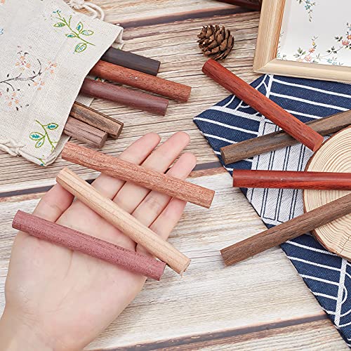 PH PandaHall 4 X 1/2 Inch Wood Dowel Rods, 12 Colors Wood Pen Blank Wooden Carving Blocks Wood Stick Pen Blank Cut Offs for Pen Turners Engraving PH PandaHall
