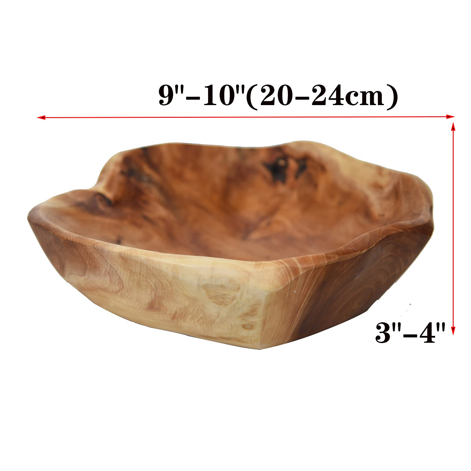 JFFLYIT Creative Wood Bowl Root Carved Bowl Handmade Natural Real Wood Candy Serving Bowl (9"-10") - WoodArtSupply