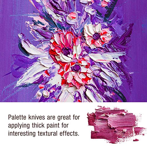 U.S. Art Supply 5-Piece Artist Stainless Steel Palette Knife Set - Wood Hande Flexible Spatula Painting Knives for Color Mixing Spreading, Applying U.S. Art Supply