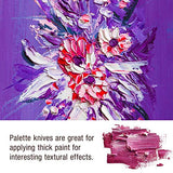 U.S. Art Supply 5-Piece Artist Stainless Steel Palette Knife Set - Wood Hande Flexible Spatula Painting Knives for Color Mixing Spreading, Applying U.S. Art Supply