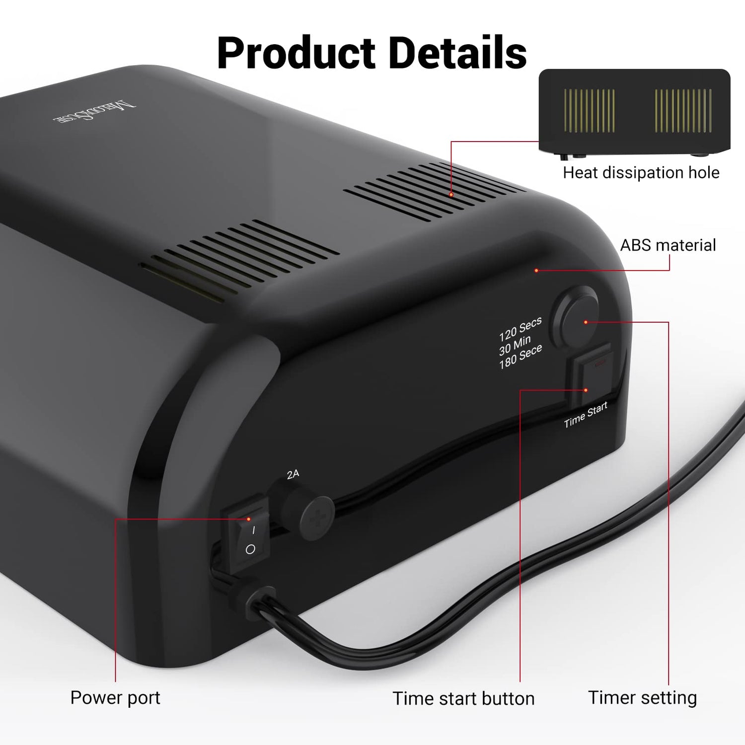 MelodySusie 36W Nail Lamp for Resin, Professional Gel Nail Polish Curing Lamp with 3 Timer Setting, Sliding Tray for Manicure Pedicure Resin, Black MelodySusie