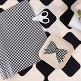 Tintnut Houndstooth Permanent Vinyl Roll - 12 inch x 5ft, Patterned Adhesive Vinyl Compatible with Cricut Machine, Black and White Permanent Outdoor Tintnut