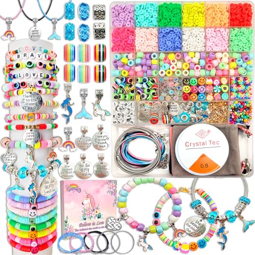 leitait Toys Bracelet Making Kit -3100pcs Beads for Charm Jewelry Making Kit Supplies DIY Arts Halloween and Christmas Party Favors Crafts for Kids - WoodArtSupply