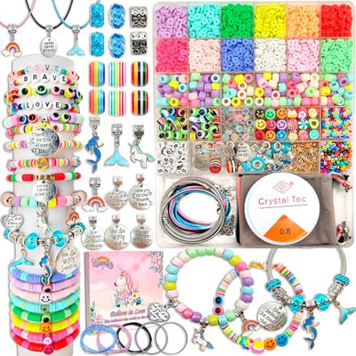 leitait Toys Bracelet Making Kit -3100pcs Beads for Charm Jewelry Making Kit Supplies DIY Arts Halloween and Christmas Party Favors Crafts for Kids