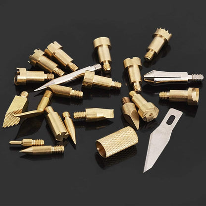 23Pcs Pyrography Wood Burning Tips, Wood Burning Tool Kits Carving Iron Tip for Embossing/Adults/Beginners/Birthday/Wedding