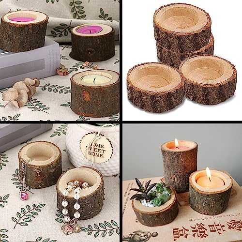 LUNKUIVY 30 Pack Wooden Tealight Candle Holders Wood Votive Candle Holders for Home Wedding Halloween Christmas Party and Festival Decoration - WoodArtSupply