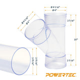 POWERTEC 70306 4 Inch Dust Collection Fittings Network with Dust Hose Splice, Blast Gates, Pipes, 90-Degree Elbow Connector, Y-fittings, Mounting POWERTEC