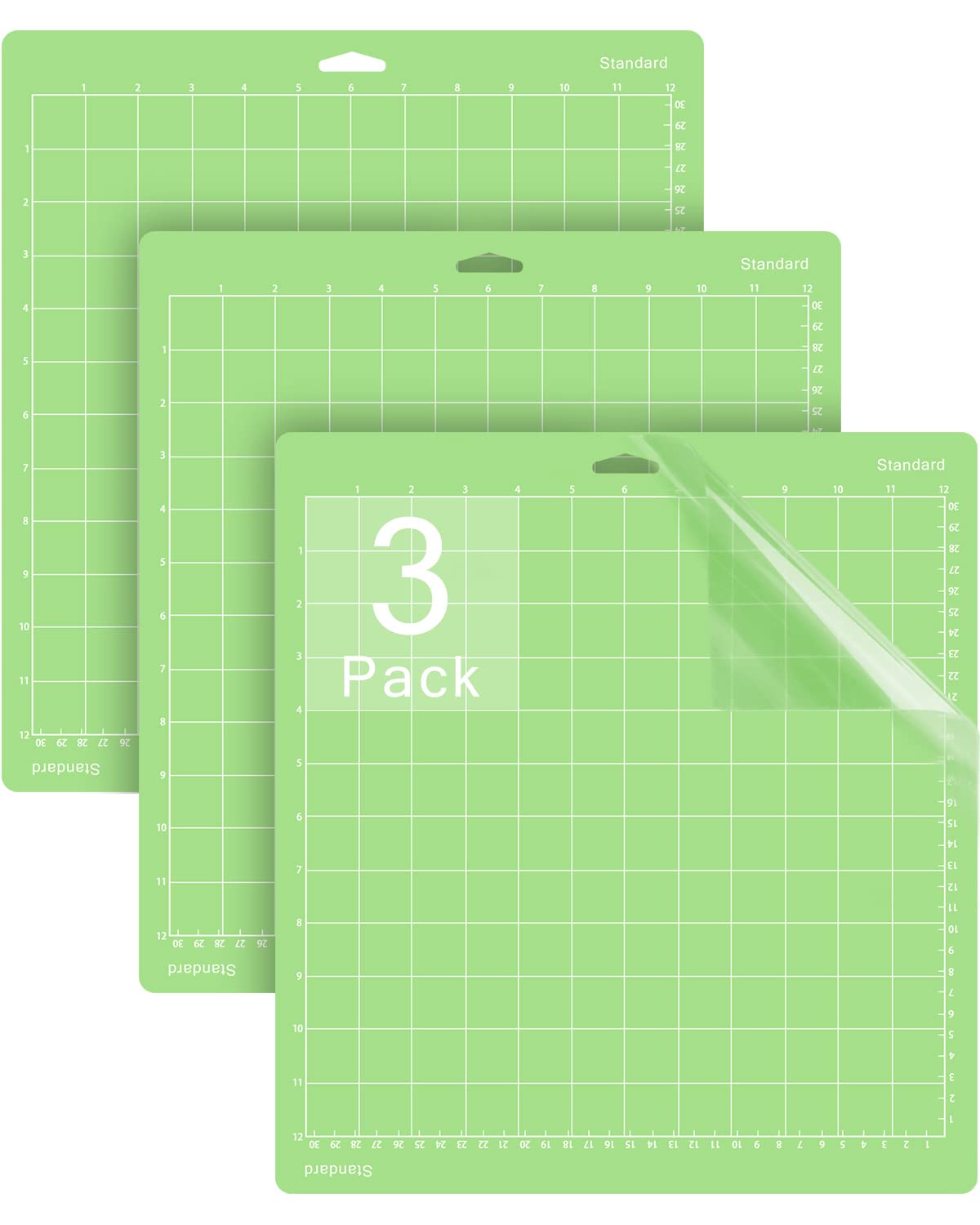 Gwybkq Cutting Mat for Cricut (12x12 Inch,3 Mats) Explore Air 2/Maker/Maker 3 Adhesive Sticky Standard Green Grip Cutting Mats Replacement - WoodArtSupply