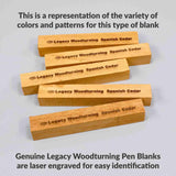 Legacy Woodturning, Spanish Cedar Wood Pen Blank, 3/4" x 3/4" x 5", Pack of 10 Legacy Woodturning