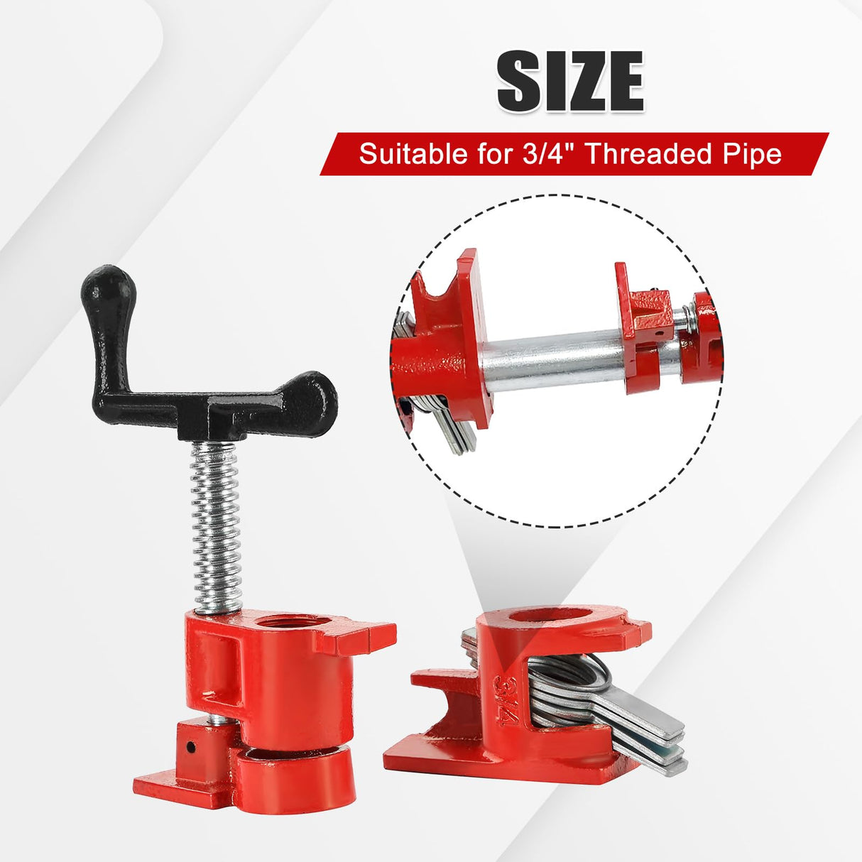 FLKQC Wood Gluing Pipe Clamp Set, Heavy Duty Cast Iron Quick Release Pipe Clamps for Woodworking, Pipe Clamps Quick Release for Woodworking, FLKQC