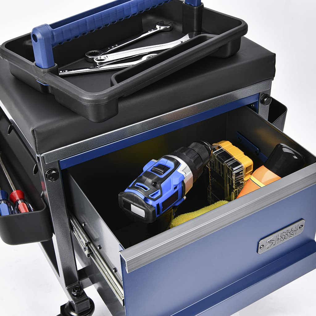 URBANTRANSIT Sidekick Heavy Duty Shop Stool - 500 Lb Capacity Rolling Stool for the Garage and Workshop with Toolbox Storage and 360 Degree Swivel URBANTRANSIT