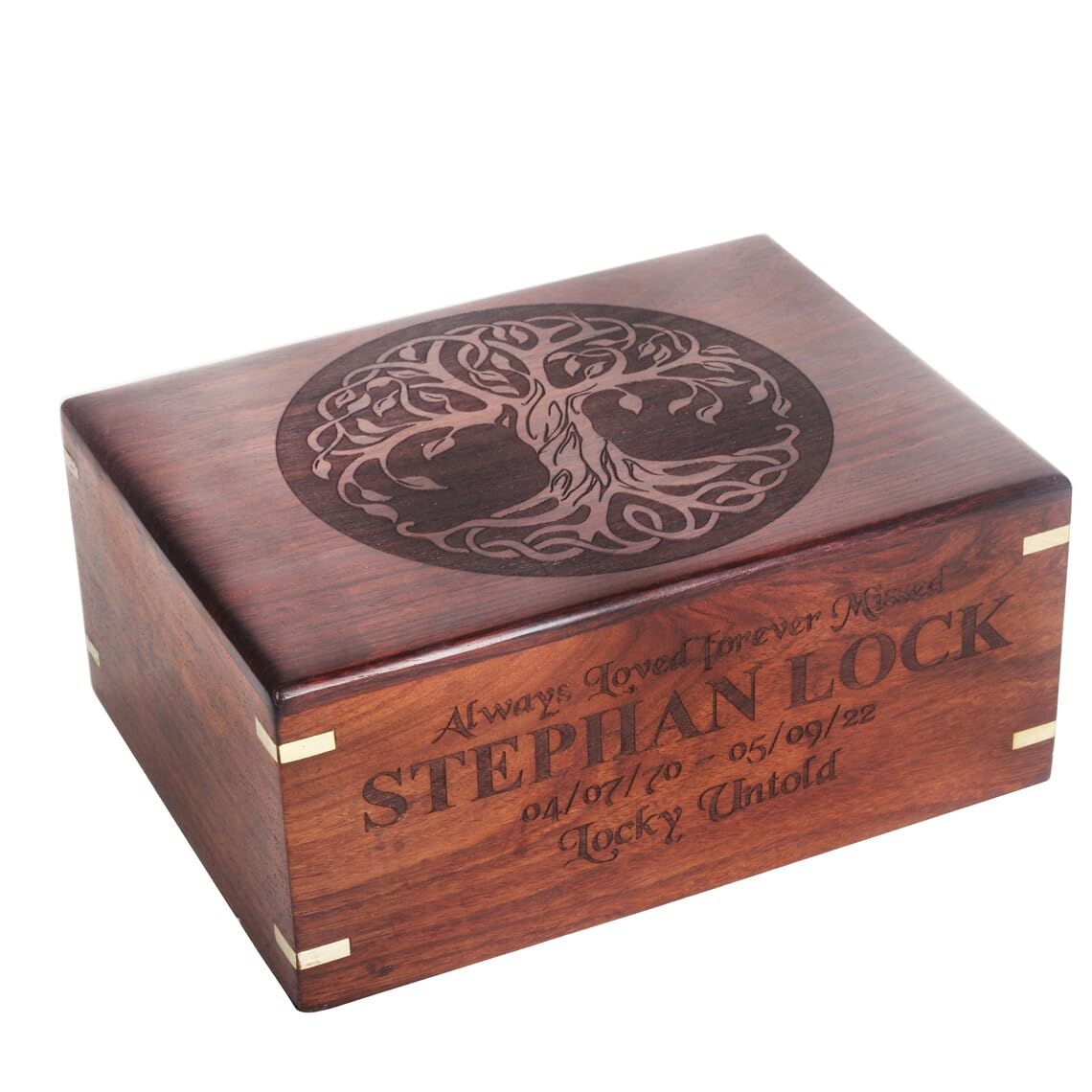 Personalized Urns for Human or Pet Ashes, Personalized Wooden Engraved Cremation Urn, Wood Funeral Urn - Keepsake Box, Memorial Urn or Casket (Wood The Maryam Crafts