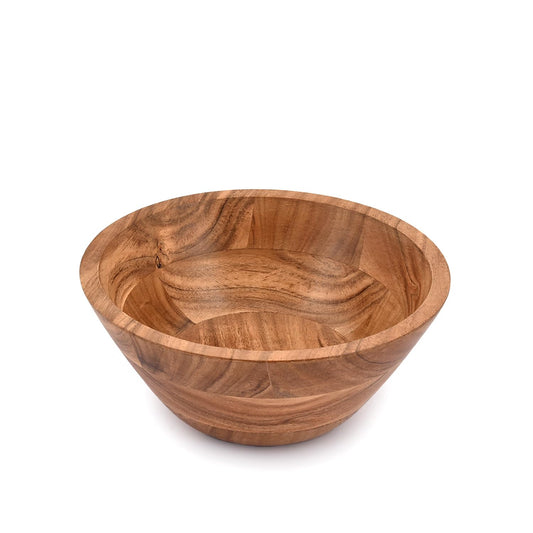 Samhita Acacia Wood Salad Bowl, Perfect for Salad, Vegetables Salad Bowl & Decorative Centerpiece Absolute Beautiful for Your Kitchen (9" x 9" x 4") - WoodArtSupply