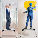 Giantex Work Platform Aluminum Step Ladder Drywall Safe CE Approved of Capacity 330 LBS Heavy Duty Portable Bench Folding Ladders Stool w/Non-Slip Giantex