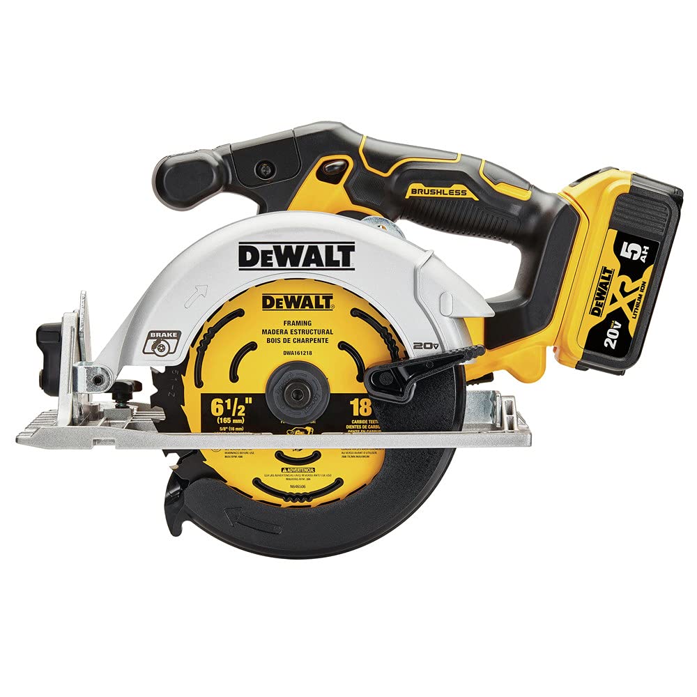 DEWALT 20V MAX* Circular Saw, 6-1/2-Inch, Cordless Kit (DCS565P1) DEWALT