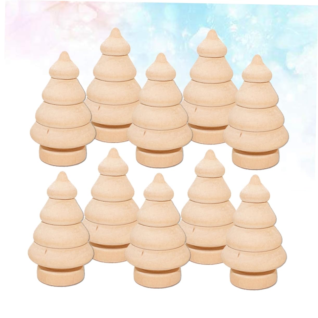 ABOOFAN 10pcs Christmas Tree Wood Ornaments Tree Pegs Wooden Tree Decor DIY Wooden Dolls to Paint Wood Toy Wood Christmas Trees for Crafts Unfinished ABOOFAN